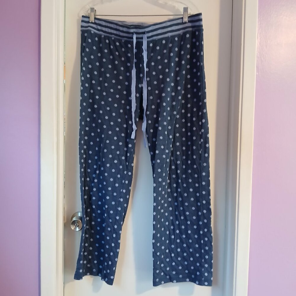 Alfani Intimates Women's  Polka Dot Blue Straight Leg Bottoms SZ L